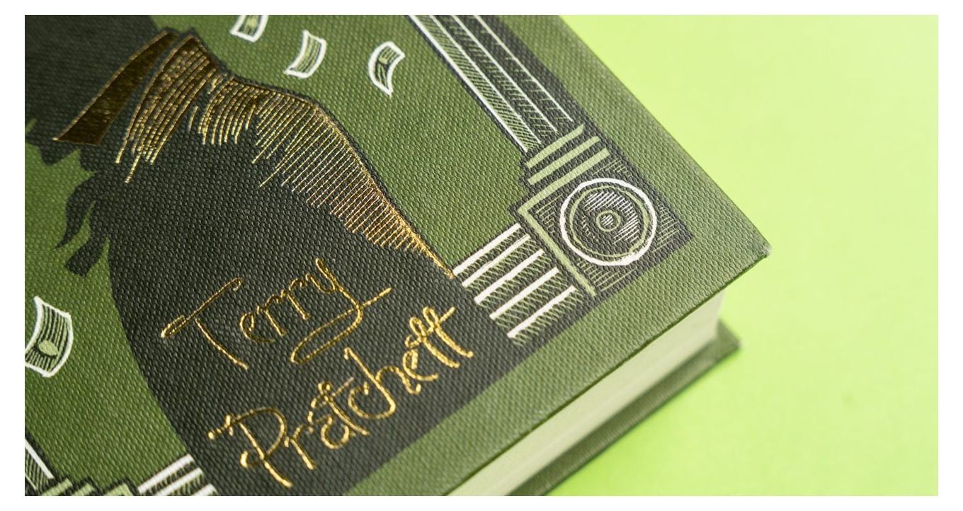 Beautiful book editions - detail closup of the cover for Making Money by Terry Pratchett.