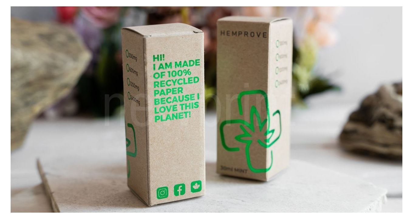Two boxes with eco-friendly design as a representation of graphic design trends for 2022