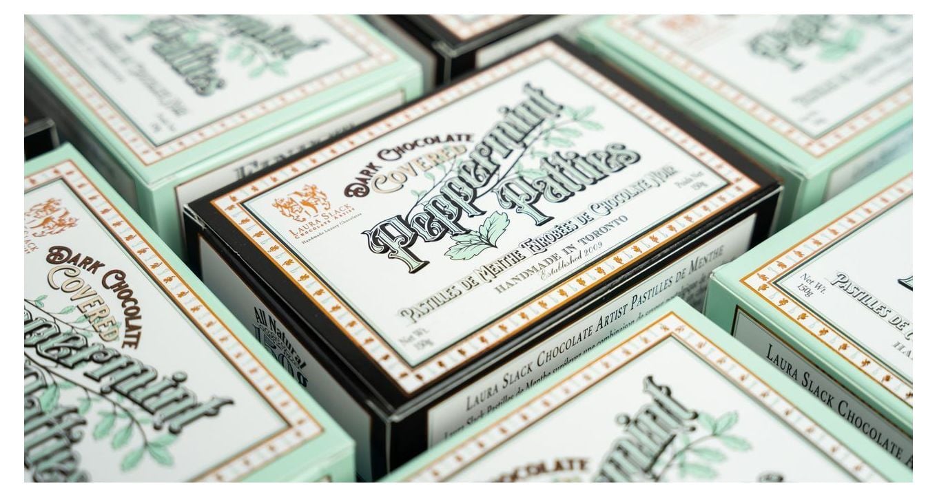 Example of custom packaging solutions for peppermint candies.