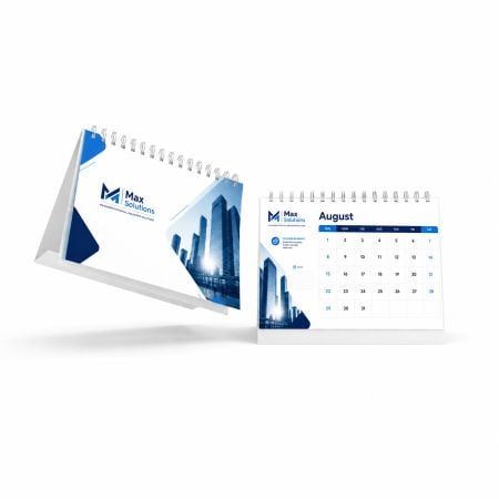Desk calendar front and back sides