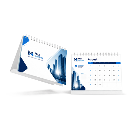 Desk calendar front and back sides