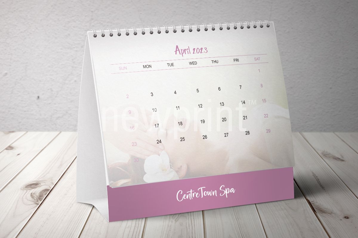 Desk calendar made using 2023 calendar template with wellnes theme