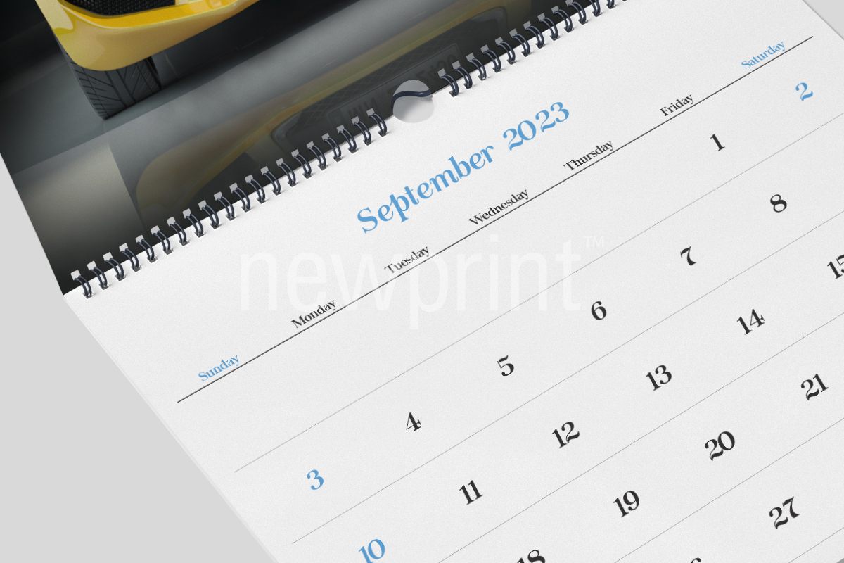 Fragment of a wall calendar made using 2023 calendar template