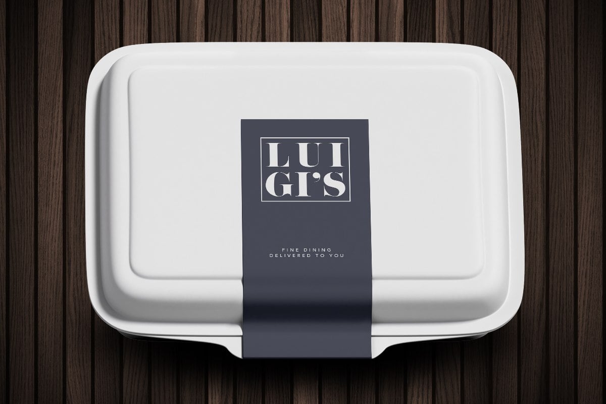 Die Cut Labels with logo on the food container as a way of branding.
