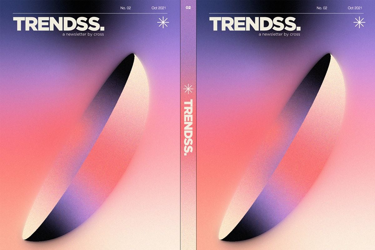  Example of graphic design trends for 2022 –cover design that uses muted gradients