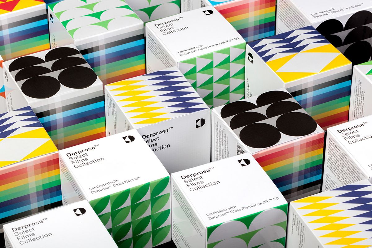 Example of graphic design trends - modular geo design on a packaging boxes