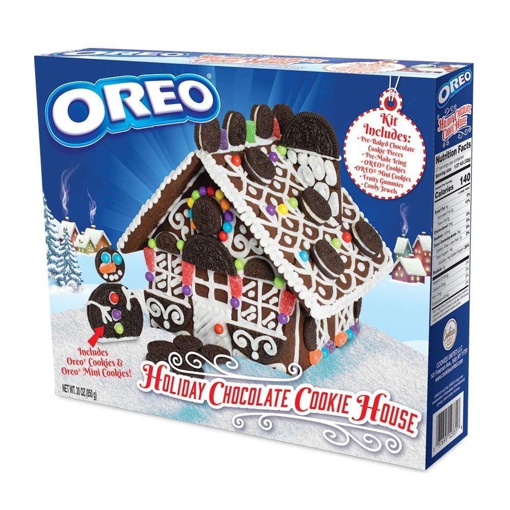 Oreo cookie house holiday packaging