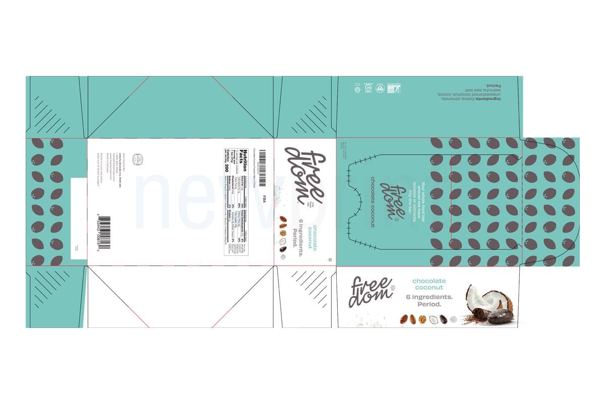FDA Food packaging box with regualtions - dieline with a design for energy bars applied