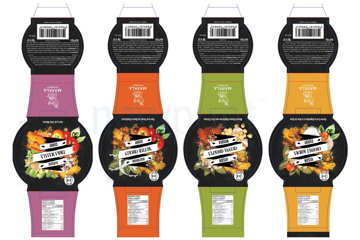 Food Packaging Sleeves-Four Food Packaging Sleeve Designs.
