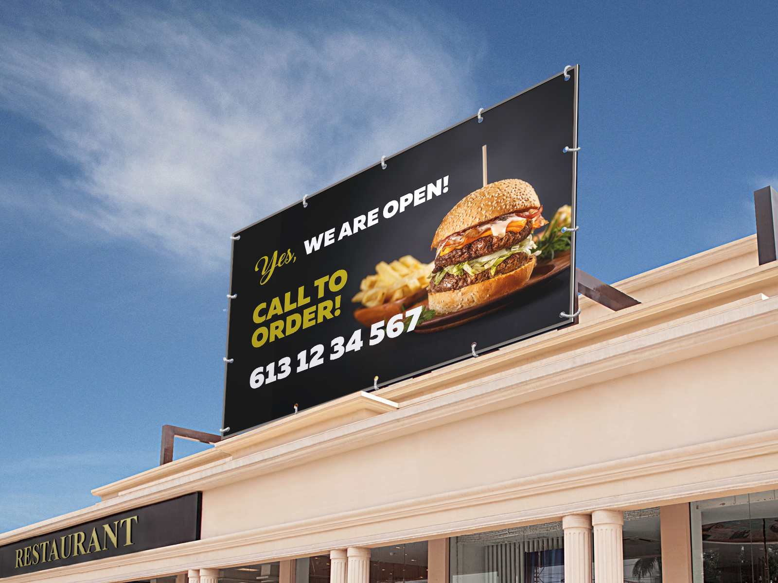food packaging and Billboards for take-out restaurants
