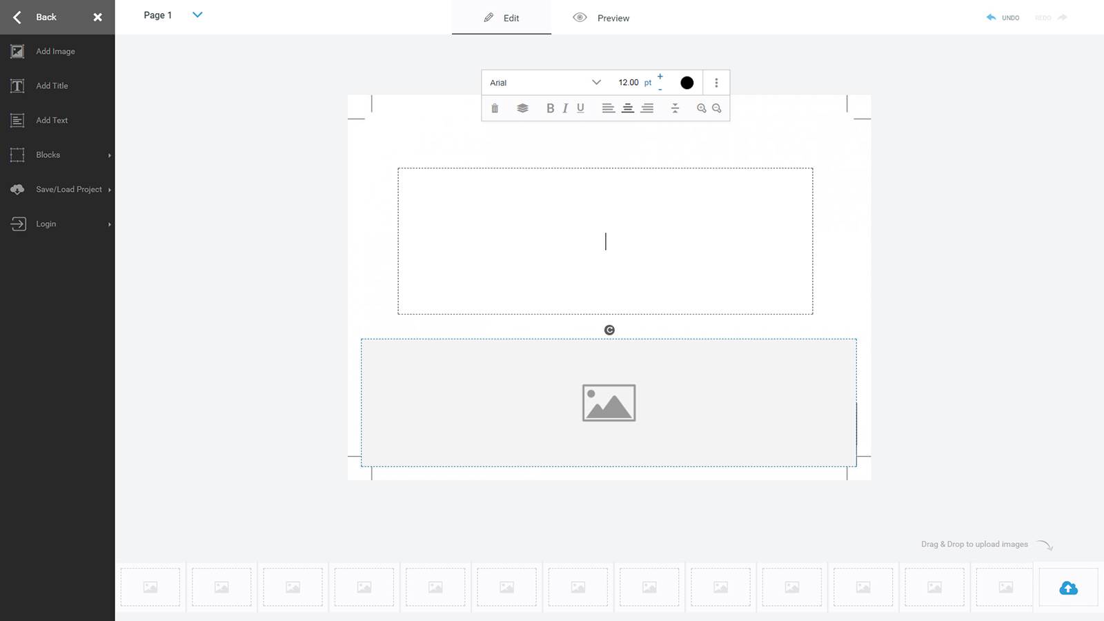 Web2Print store designer editor interface