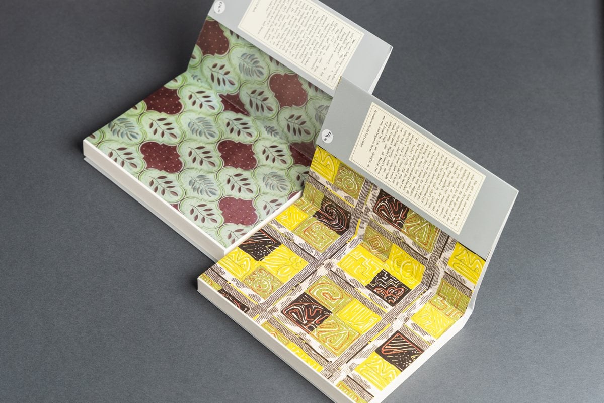 Beautiful book editions – endpapers of two different books published by Persephone books.
