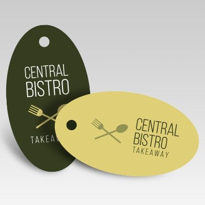 Oval shaped Hang Tags