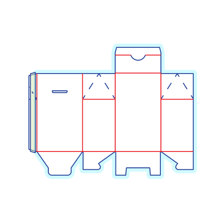 1-2-3 Lock Bottom Box with Folded Gable Top Dieline