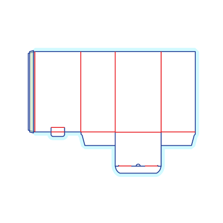 Open Top Box with Bottom Tongue Lock Dieline