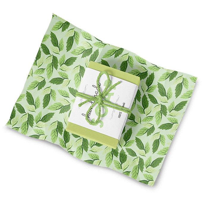 Wrapping paper design with a nature leaf theme