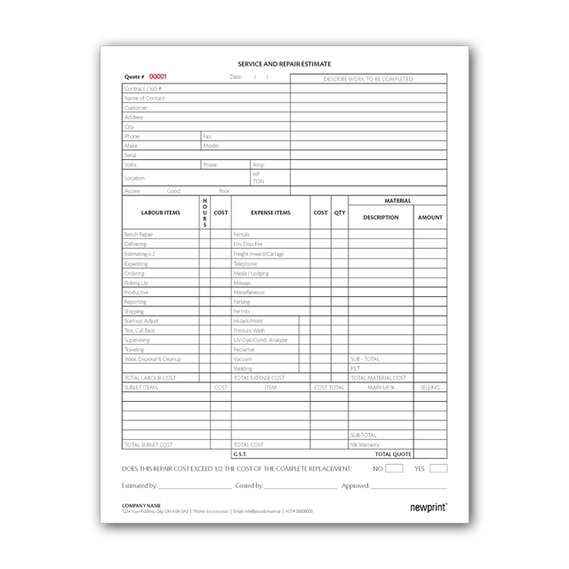 Estimates print