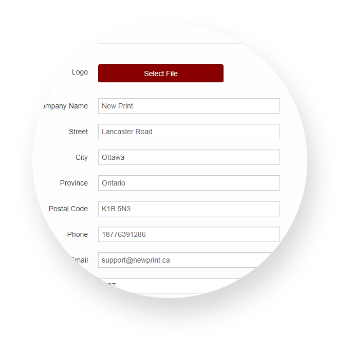 Upload Logo And Fill Data