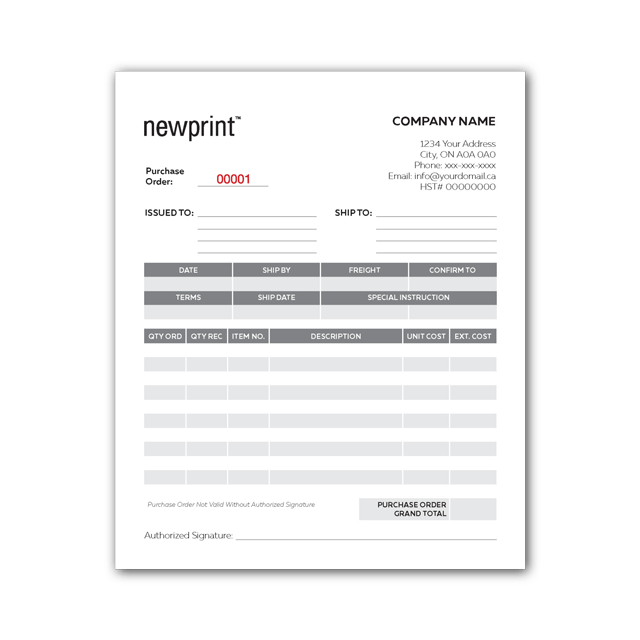 Purchase order print