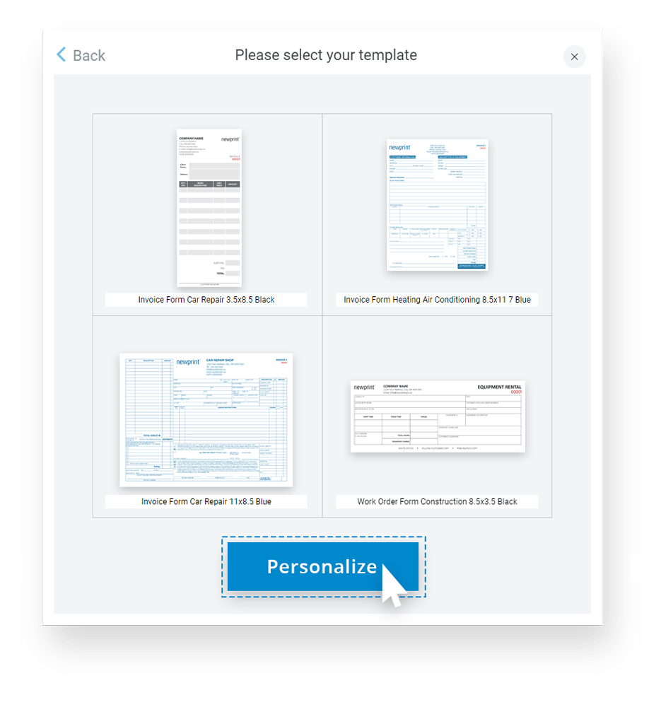 Choose Carbonless Form Type