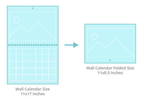 Calendar sizes illustration