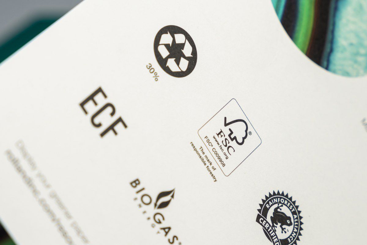 Eco friendly certificates that can be used on custom pharmaceutical packaging.