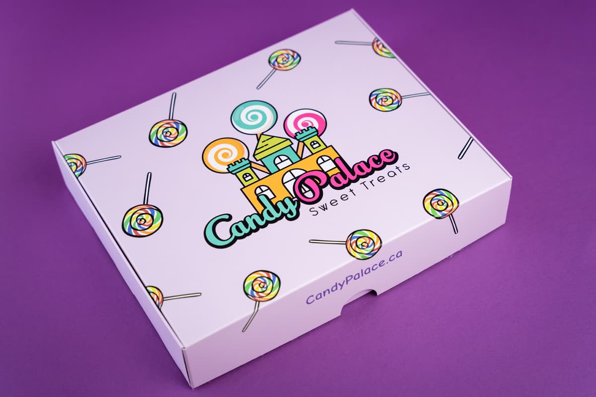 Image showing candy packaging REFT Box with fun pink design.